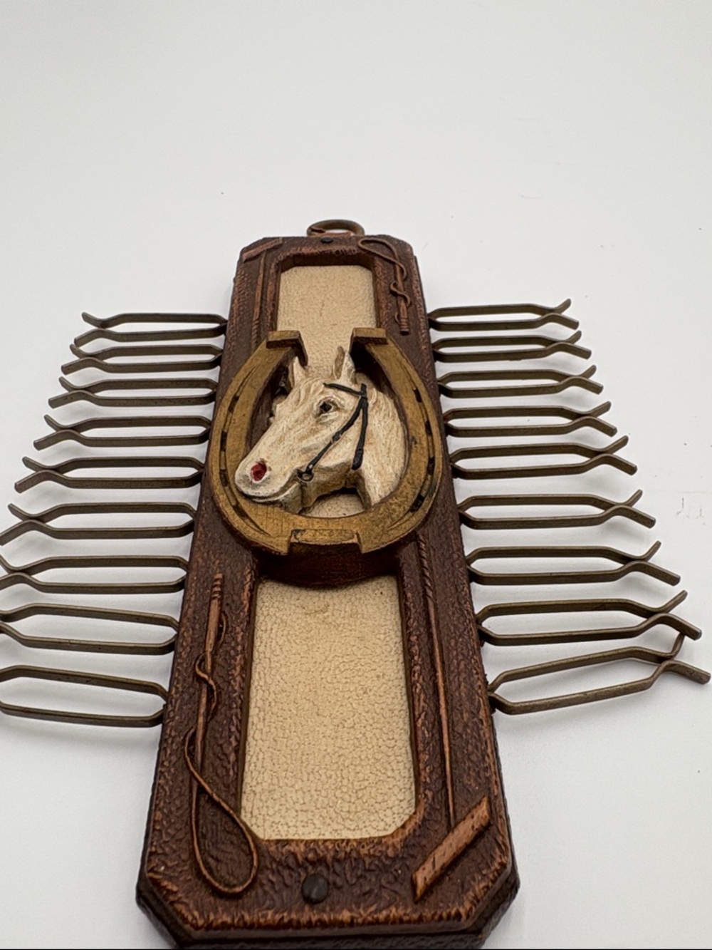 Vintage Western Horse Head Horseshoe Wall Rack‎ / Tie Holder Decor - Picture 6 of 7